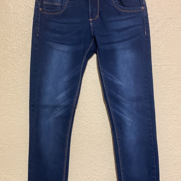 Bamboo Jeans Denim Blue Dark Wash Skinny  Mid Rise Stretchy Junior Size 1 - Picture 3 of 16
